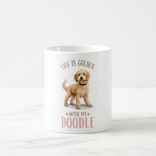 Schattig gouden doedel hond citaat koffiemok (Center)