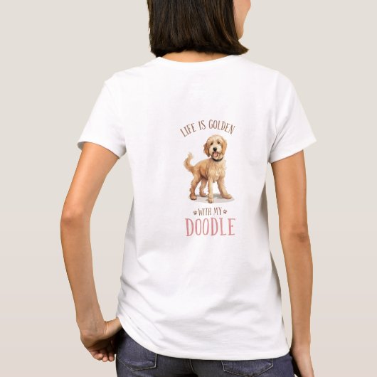 Schattig gouden doedel hond T-shirt (Achterkant)