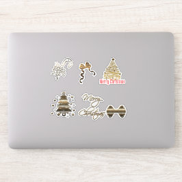 Schattig Gouden Kerstmis Sticker
