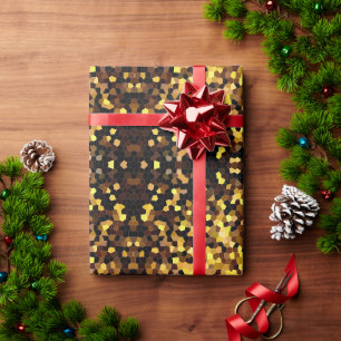 Schattig gouden mozaïekpatroon cadeaupapier