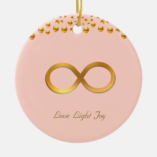 Schattig gouden oneindigheidssymbool keramisch ornament (Voorkant)
