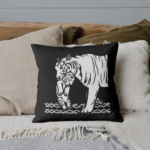Schattig Grafisch Grote Katachtige Tijger Safari W Kussen