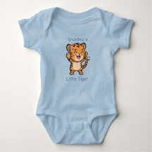 Schattig Grandma's Little Tiger Custom Blue