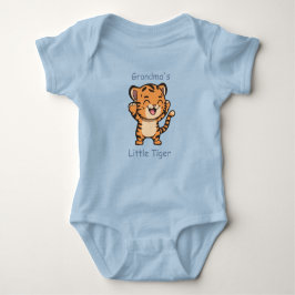Schattig Grandma's Little Tiger Custom Blue Romper
