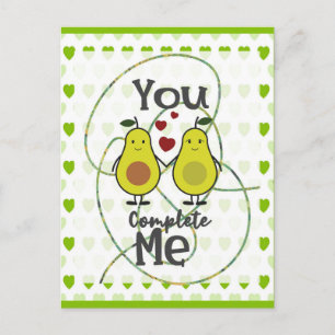 Schattig Grappig Avocado Koppel You Complete Me Briefkaart