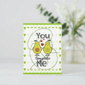 Schattig Grappig Avocado Koppel You Complete Me Briefkaart (Staand voorkant)