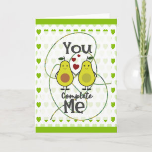 Schattig Grappig Avocado Koppel You Complete Me Kaart