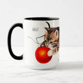 Schattig Grappig Blijf Uit de Kerstboom Kitten Mok (Links)