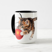 Schattig Grappig Blijf Uit de Kerstboom Kitten Mok (Voorkant links)