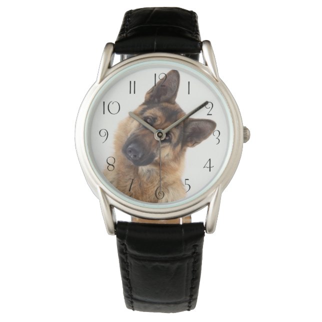 Schattig grappig duits herder portret horloge (Voorkant)