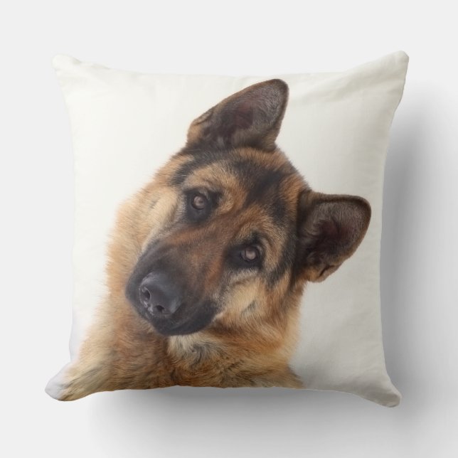 Schattig grappig duits herder portret kussen (Voorkant)