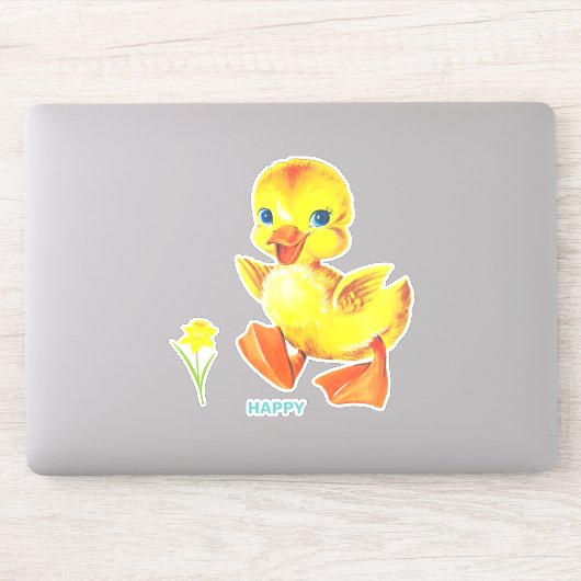 Schattig Grappig Gelukkig Eendje Sticker (Computer)