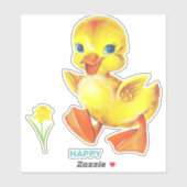 Schattig Grappig Gelukkig Eendje Sticker (Vel)