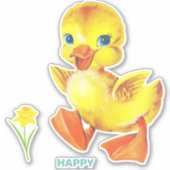 Schattig Grappig Gelukkig Eendje Sticker (Voorkant)