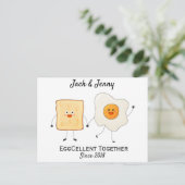 Schattig Grappig Gelukkig Toast Eggcellent Samen   Briefkaart (Staand voorkant)