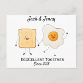 Schattig Grappig Gelukkig Toast Eggcellent Samen   Briefkaart (Voorkant)