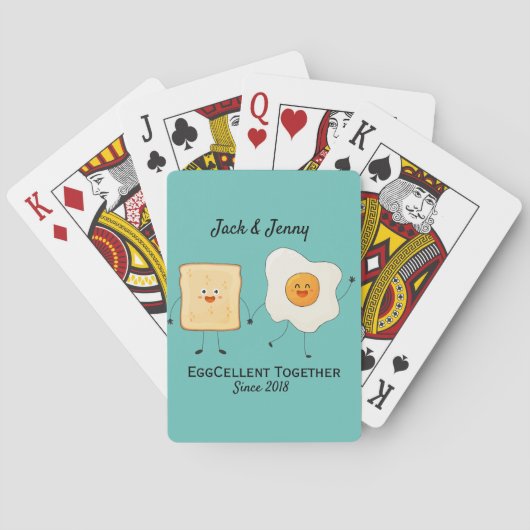 Schattig Grappig Gelukkig Toast Eggstra Geweldig S Pokerkaarten (Achterkant)