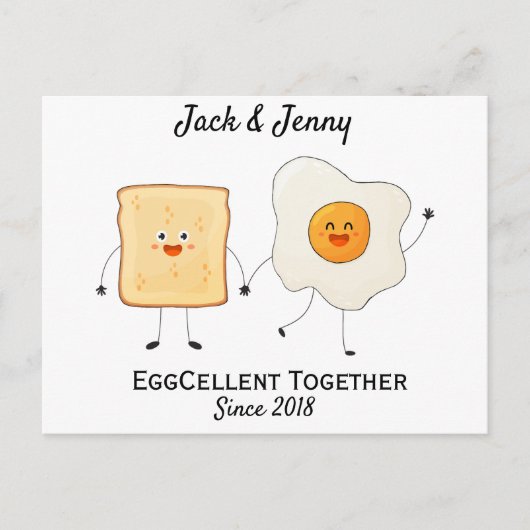Schattig Grappig Gelukkig Toast Eggstravagant Same Briefkaart (Voorkant)