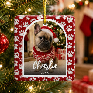 Schattig Grappig Huisdier 2 Foto Kerstmis Keramisch Ornament