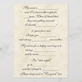 Schattig, grappig huwelijksadvies voor bruid en br advieskaart (Voorkant)