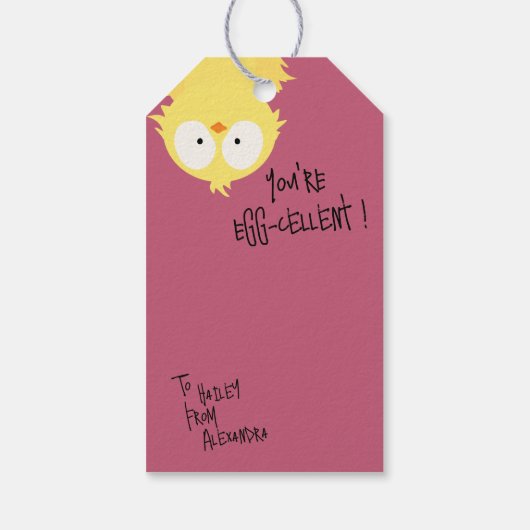 Schattig Grappig Je Bent Eicel-lent Kippenwoord Cadeaulabel (Achterkant)