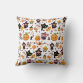 Schattig Grappig Kawaii Halloween Patroon Kussen (Achterkant)