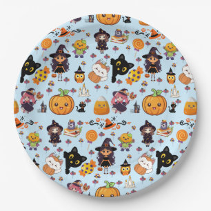 Schattig Grappig Kawaii Halloween Patroon Papieren Bordje