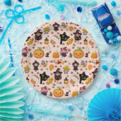 Schattig Grappig Kawaii Halloween Patroon Papieren Bordje (Feest)
