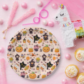 Schattig Grappig Kawaii Halloween Patroon Papieren Bordje (Feest)