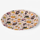 Schattig Grappig Kawaii Halloween Patroon Papieren Bordje (Gekanteld)