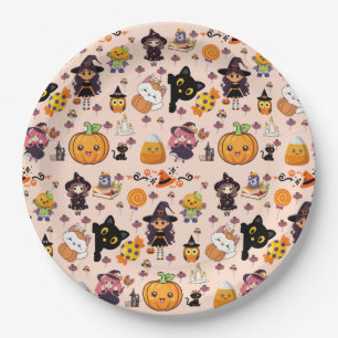 Schattig Grappig Kawaii Halloween Patroon Papieren Bordje