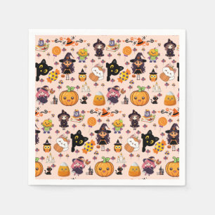 Schattig Grappig Kawaii Halloween Patroon Servet