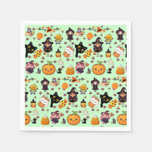 Schattig Grappig Kawaii Halloween Patroon Servet