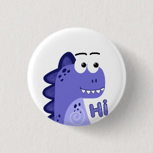 Schattig Grappig Klein Dino Ronde Button 3,2 Cm