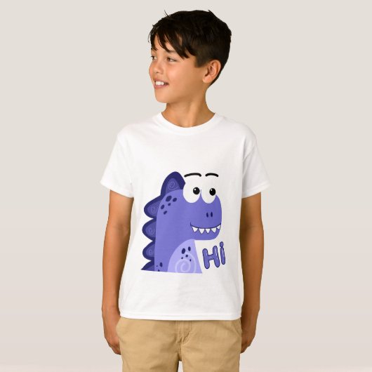 Schattig Grappig Klein Dino T-shirt (Voorkant volledig)