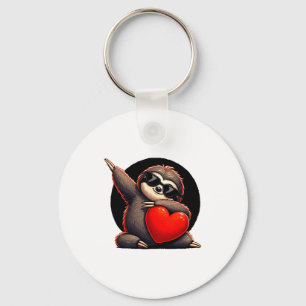 Schattig Grappig Koele Luiaard Dabbende Hart Valen Sleutelhanger