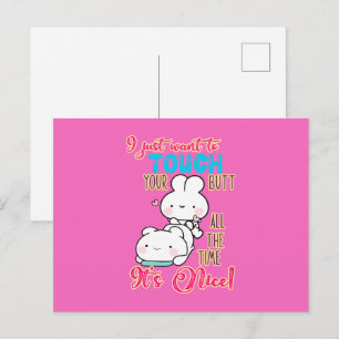 Schattig Grappig Konijn Ik Wil Eenvoudigweg Je Kon Briefkaart