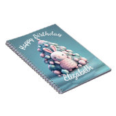 Schattig, grappig, konijn, kawaii stijl notitieboek (Rechterzijde)