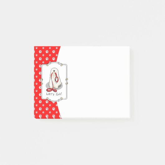 Schattig Grappig Laten we gaan! Wandelende Komondo Post-it® Notes (Voorkant)