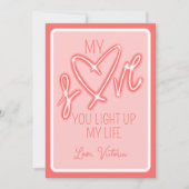 Schattig Grappig Liefde Licht Valentijnsdag Feestdagenkaart (Voorkant)