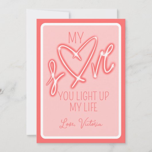 Schattig Grappig Liefde Licht Valentijnsdag Feestdagenkaart (Voorkant)