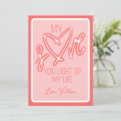 Schattig Grappig Liefde Licht Valentijnsdag Feestdagenkaart (Staand voorkant)