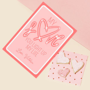 Schattig Grappig Liefde Licht Valentijnsdag Feestdagenkaart