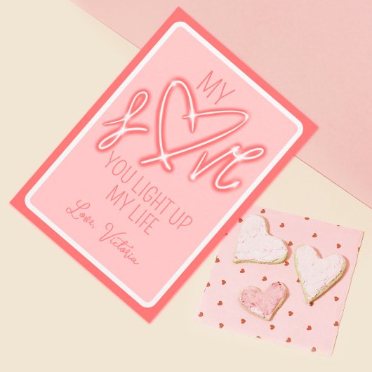 Schattig Grappig Liefde Licht Valentijnsdag Feestdagenkaart