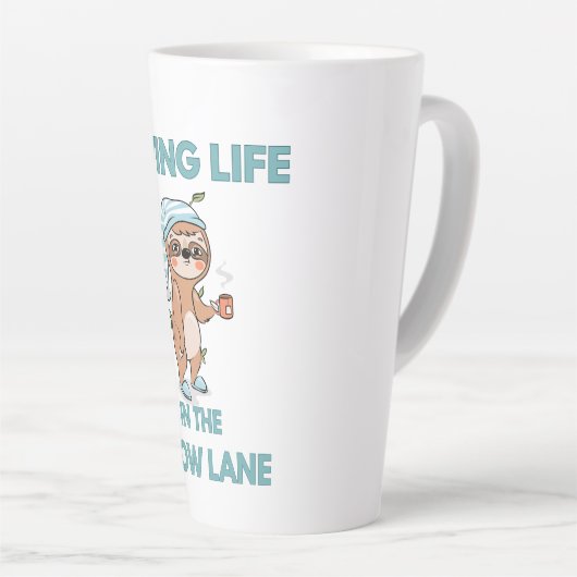 schattig grappig luiaard latte mok (Rechterhoek)