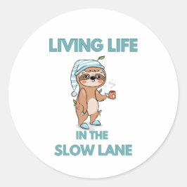 schattig grappig luiaard ronde sticker