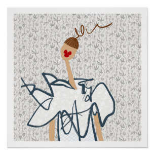 Schattig Grappig Meisje Glam Mode Kunst Perfect Poster
