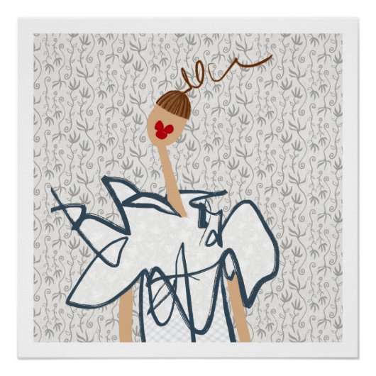 Schattig Grappig Meisje Glam Mode Kunst Perfect Poster (Voorkant)