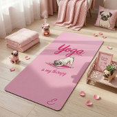 Schattig Grappig Meisjesachtig Heet Roze Pug Yogamat