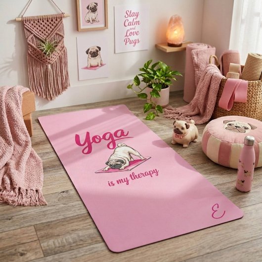 Schattig Grappig Meisjesachtig Heet Roze Pug Yogamat